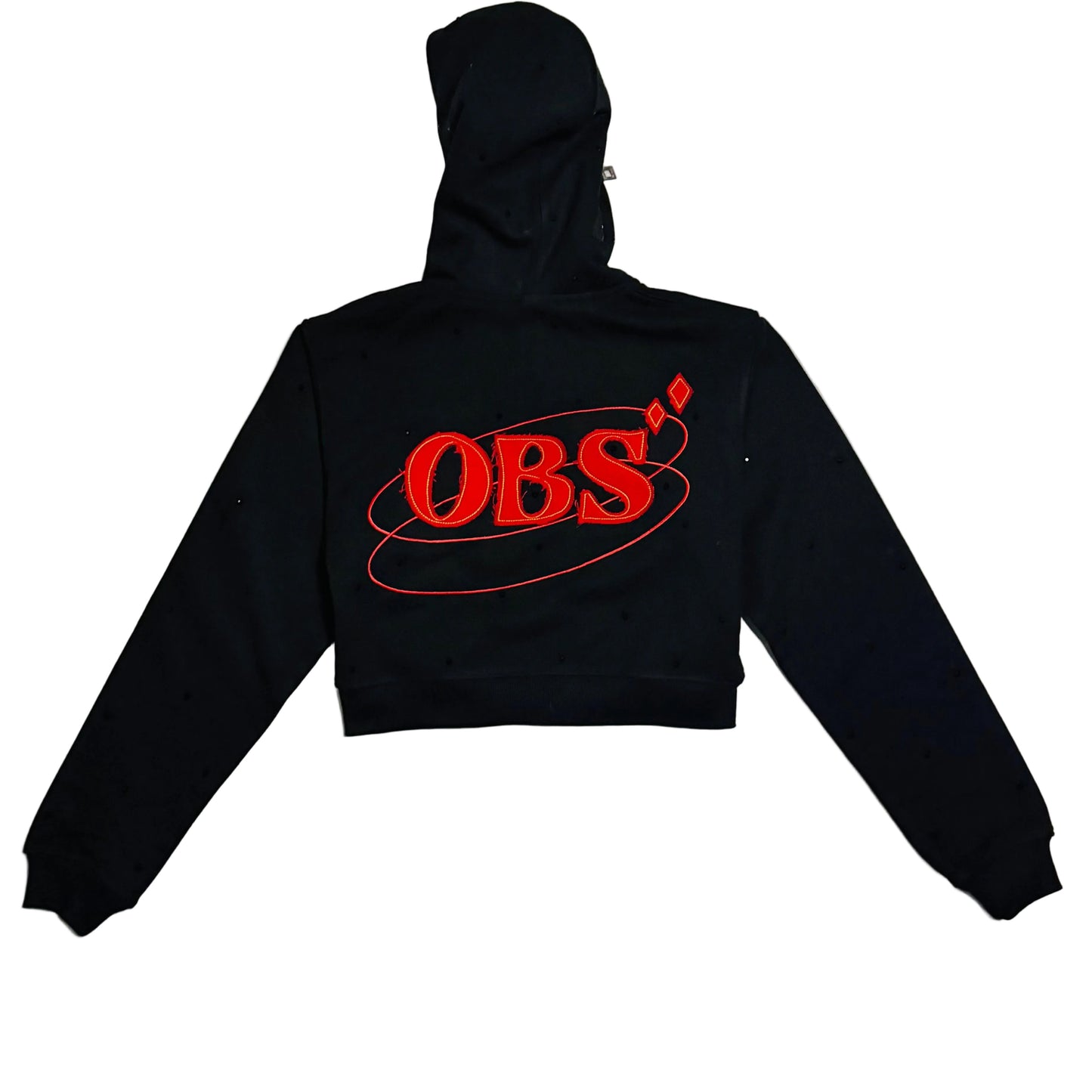 Women's Cropped Obsidian Zip-Up Hoodies